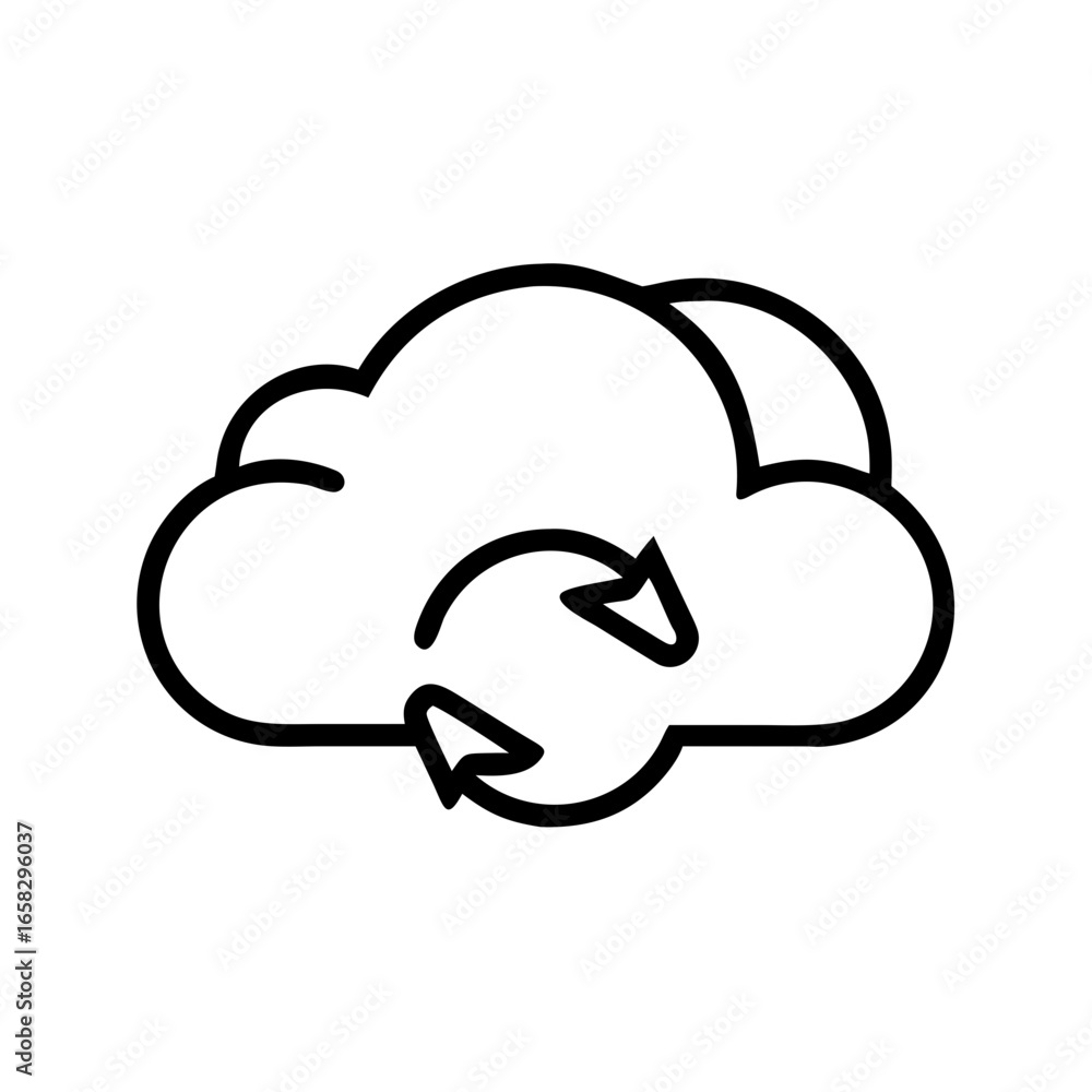Poster cloud backup synchronization icon secure data transfer and storage