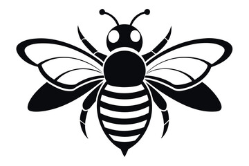 Vector illustration of a wasp and bee with wings in nature isolated on white background