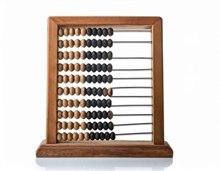 educational wooden abacus isolated on white background
