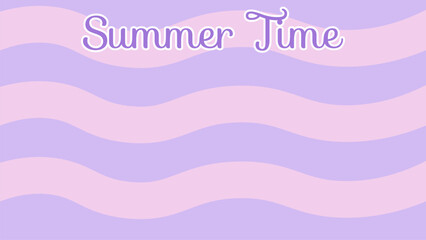Soft purple background with wavy lines and summer time theme. Vector illustration. Suitable for events, prints, posters, etc.