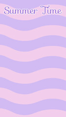 Soft purple vertical background with wavy lines and summer time theme. Vector illustration. Suitable for events, prints, posters, etc.