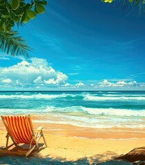 Art Summer vacation  ocean beach