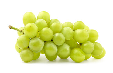 Fresh green grape isolated on white.
