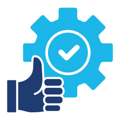 Reliability Icon In Blue Monochrome Flat Design, Vector Illustration