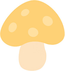 Cute Yellow Mushroom Illustration