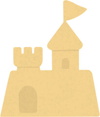 Cute sandcastle toy illustration