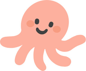 Happy octopus character illustration