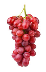 Red grape cluster isolated on white.