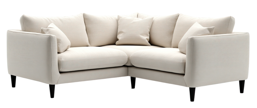Cream corner sofa with simple lines