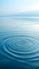Naklejka premium Ripples on a calm blue body of water with a hazy horizon concentric circles impact Full HD 4K Video Download 2025 2026