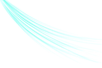 Blue air flow effect isolated on transparent background