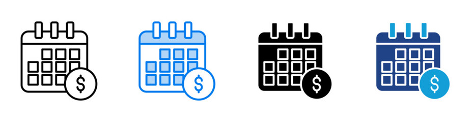 payday icon set multiple style collection