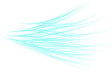 Blue air flow effect isolated on transparent background