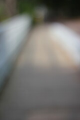 A dreamy view of a path on the bridge.