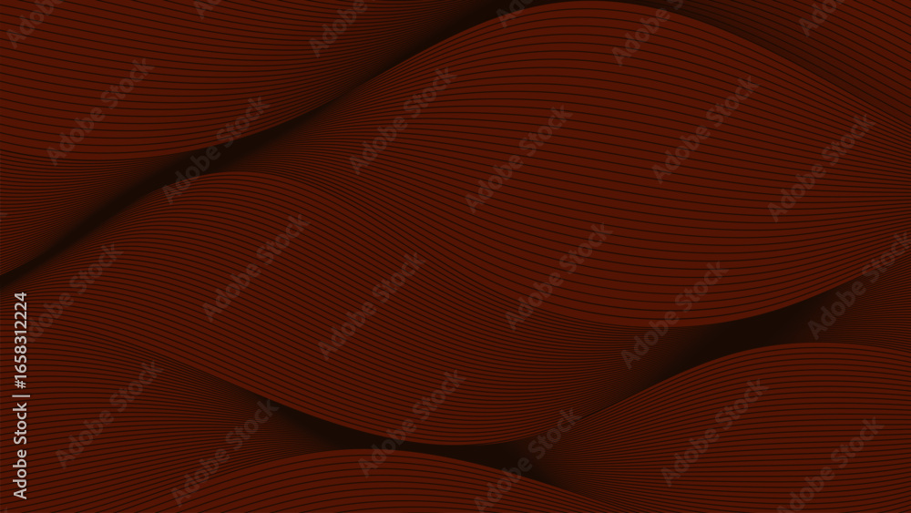 Poster brown abstract background vector illustration with wave lines and modern design pattern