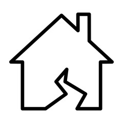 Property Damage Vector Line Icon Design