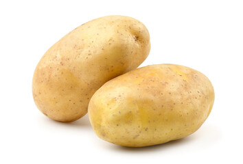 Fresh potato isolated on white.
