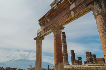 Ancient ruins of Pompeii archaeological site in Italy