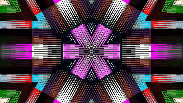 Abstract Kaleidoscope pattern with full colors. Magic mandala. 4k	