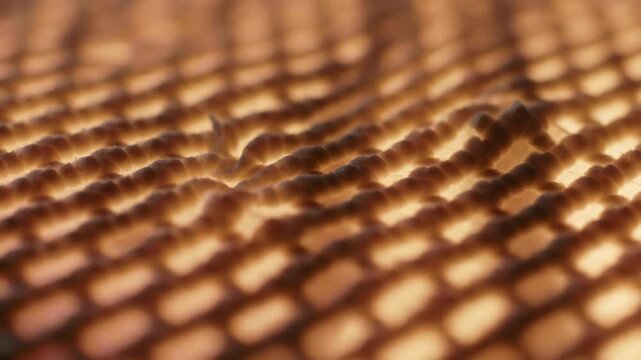Abstract close-up shot of a repeating geometric grid pattern