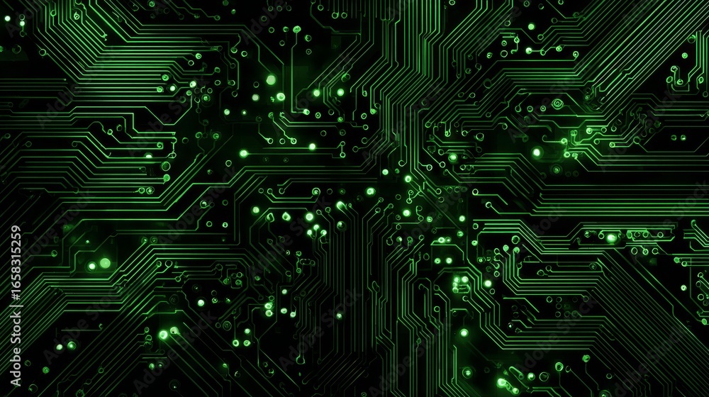 Aufkleber futuristic blue digital circuit board background with glowing electronic connections and modern tech