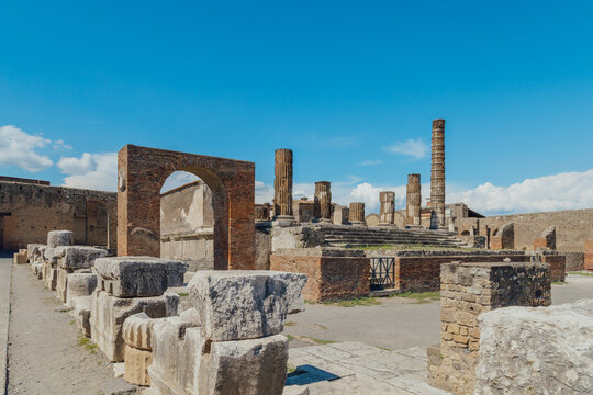 Ancient ruins of Pompeii archaeological site in Italy