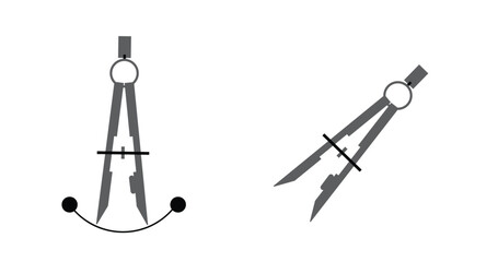 Compass Divider Drawing Tool Isolated on White. Graphic design elements and resources vector art