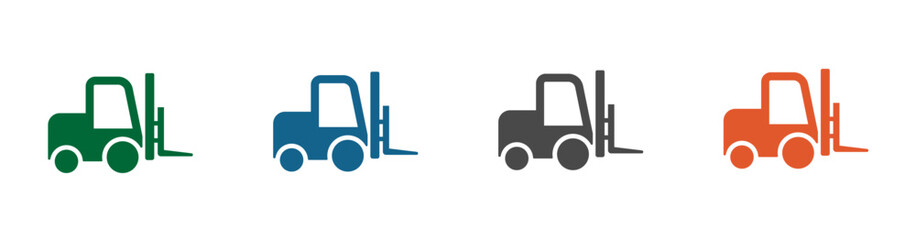 Forklift icon for factory, industry.