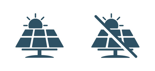 Solar panel icon and solar panel off.