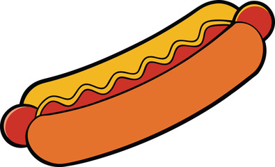 A Delicious Hot Dog with Mustard on a White Background
