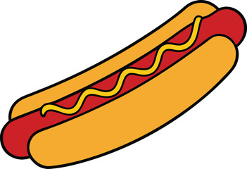 A Delicious Hot Dog with Mustard, Isolated on a White Background