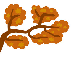 Autumn tree vector illustration, perfect for autumn theme design, landscape, or background