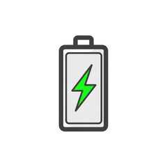 Obraz premium Battery Icon Illustration in Modern Design with Bright Green Elements