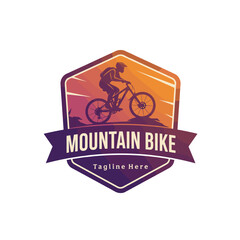 mountain bike design logo symbol vector