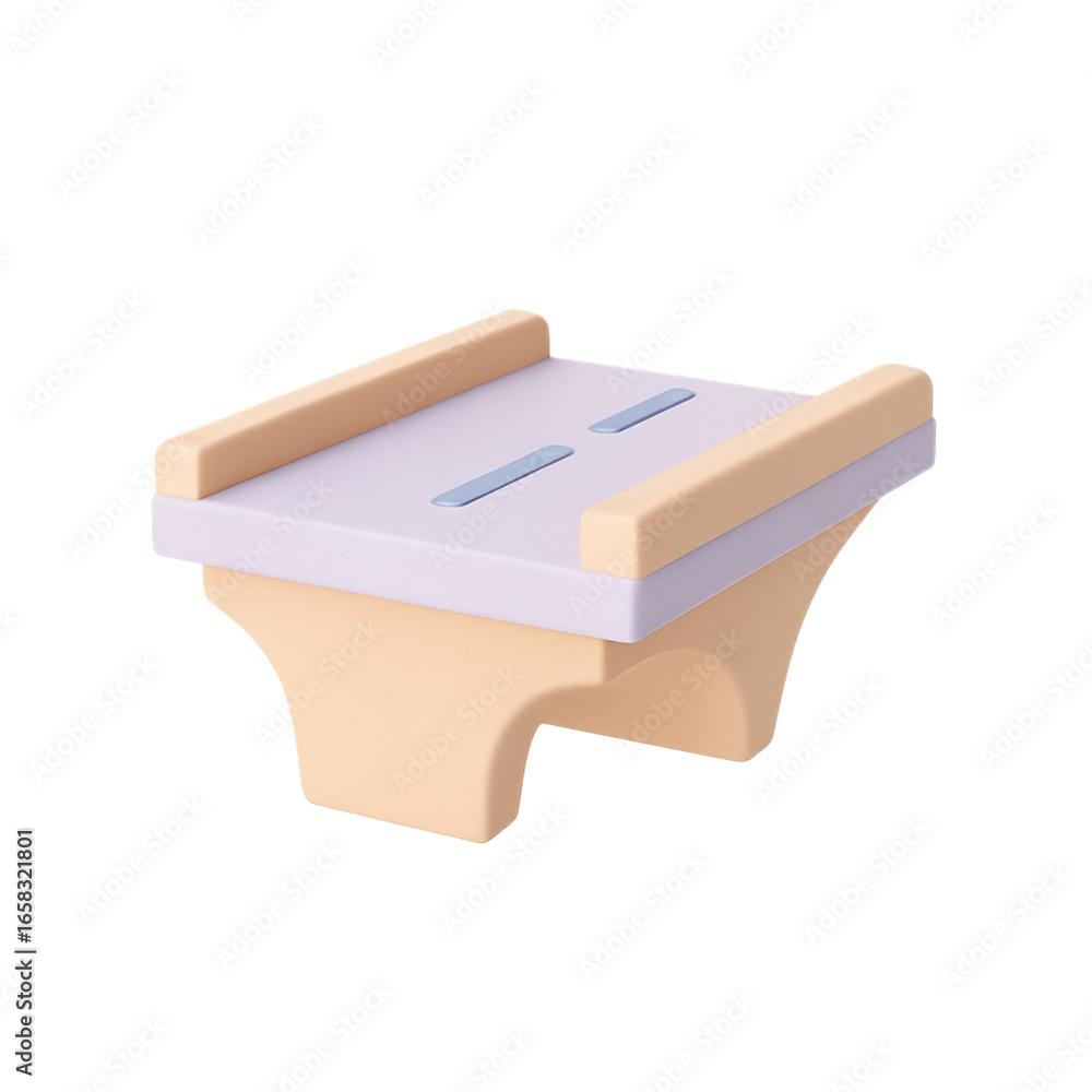 Poster modern abstract geometric object with pastel colors isolated on transparent background