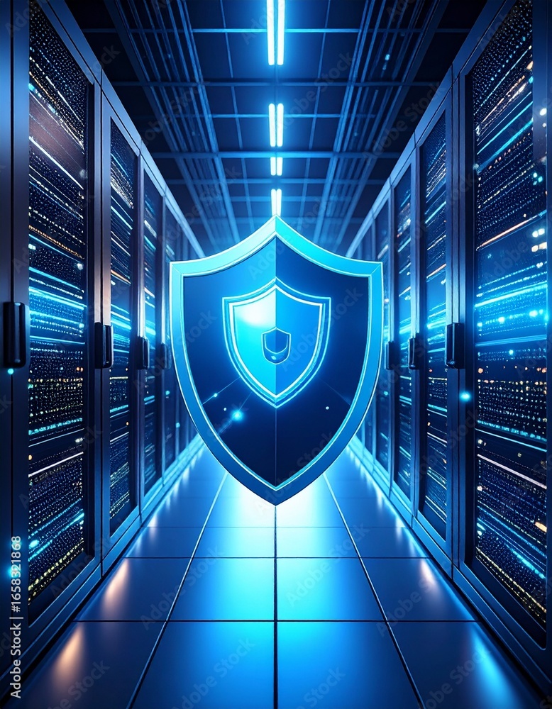 Aufkleber dynamic visual representation of cybersecurity and digital protection