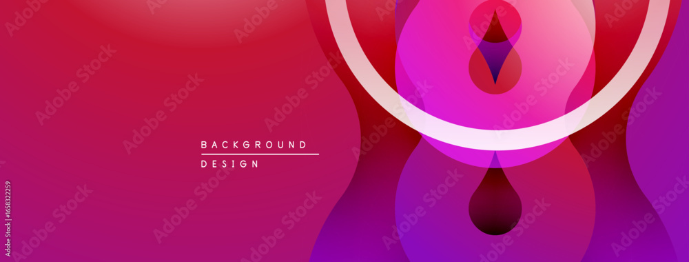 Poster abstract gradient background. pink, purple hues blend smoothly. circular shapes overlap creating dyn