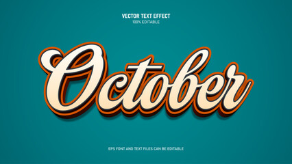 October 3d style editable text effect