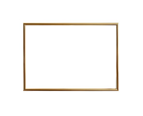 Gold-toned rectangular picture frame against a black background