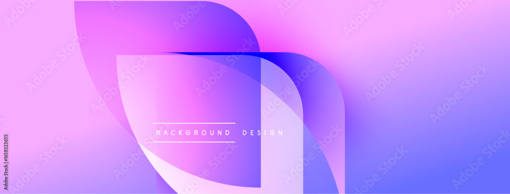 Poster abstract gradient background. overlapping shapes create dynamic visual effect. soft purple, blue hue