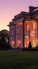 Obraz premium A large white mansion
