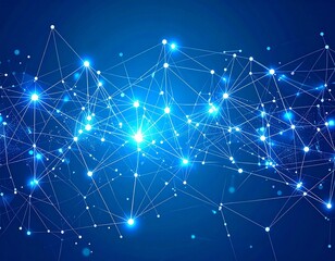 Abstract illustration of a digital network connection in blue tones