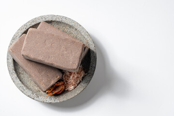 Traditional Indonesian Shrimp Paste Terasi on Mortal Stone