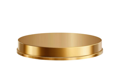 Round gold podium on transparent background.