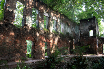 ruins of ancient brick mansion of 