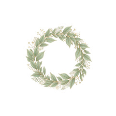Obraz premium Nature-Inspired Wreath Design, Botanical Art, Minimalist Style, Studio Environment, Aesthetic Viewpoint, Modern Concept