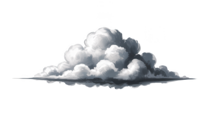 Fluffy white cloud isolated on transparent background