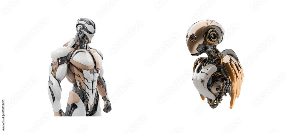 Poster robots showcasing advanced design and technology 3d
