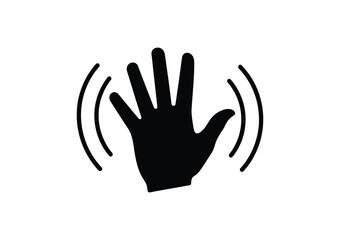 Vector art of hand waving as a friendly gesture of greeting or farewell