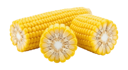 Isolated Fresh Corn on the Cob